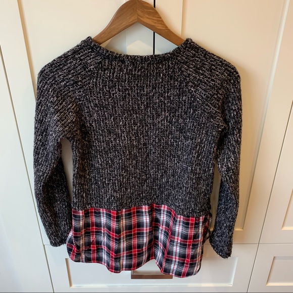 Sanctuary Women's Red Plaid Mixed-Media Tunic Sweater - Picture 3 of 7